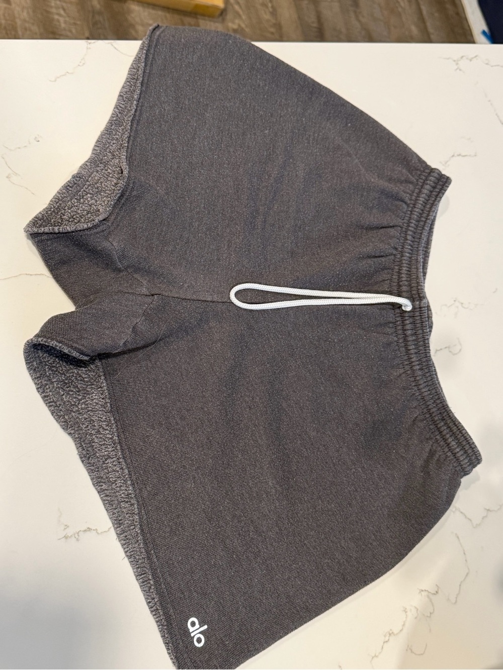 ALO Yoga Gray Charcoal Terry Athletic Shorts